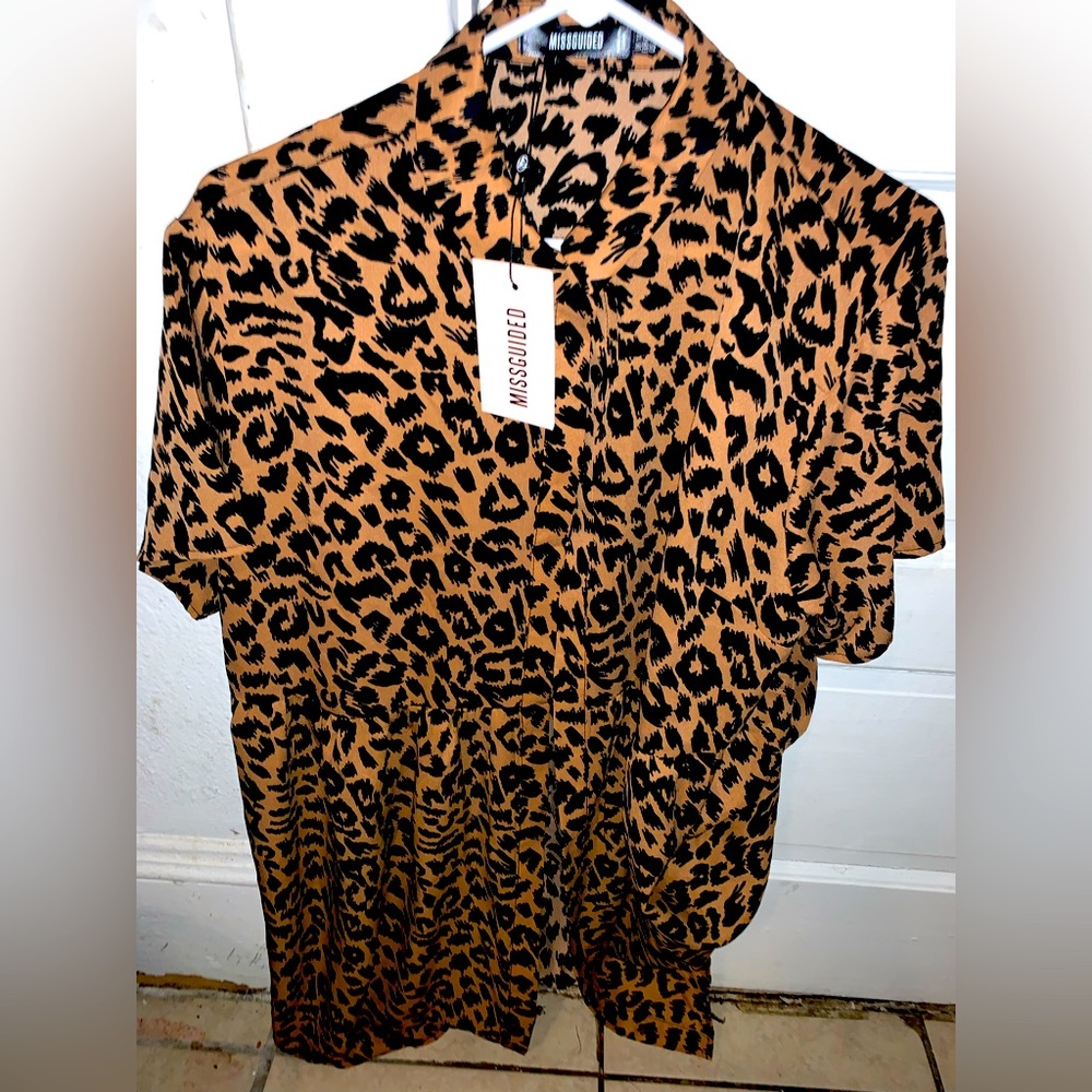 Shirt Smock Dress Leopard